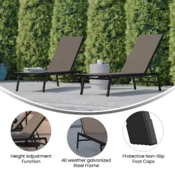 Emma And Oliver Set Of 2 Textilene Adjustable 5 Position Patio Chaise Lounge And Metal Frame 17 Emma And Oliver Set Of 2 Textilene Adjustable 5 Position Patio Chaise Lounge And Metal Frame -Outdoor Comfort Deals Store GUEST 4c76c445 3f56 44d2 9545 a8b4c2e0f634