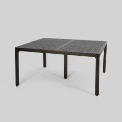 Tahoe Square Aluminum Modern Woven Accents Dining Table - Christopher Knight Home -Outdoor Comfort Deals Store GUEST 4d0dd1fe 9382 407d baa1 0aec23b40b05