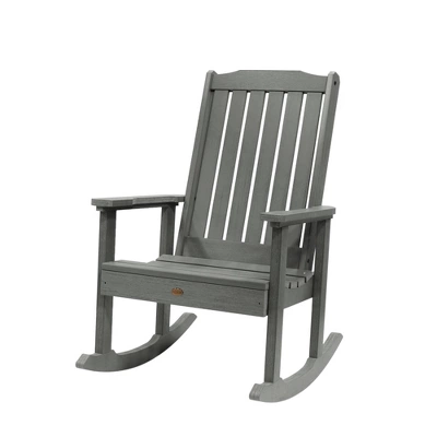 Lehigh 2pk Rocking Chairs With 1 Adirondack Side Table Coastal Teak Gray- Highwood 2 Lehigh 2pk Rocking Chairs With 1 Adirondack Side Table Coastal Teak Gray- Highwood - Image 2
