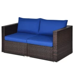 Costway 4PCS Patio Rattan Corner Sofa Sectional Furniture SetBlueBeigeNavy Cushion -Outdoor Comfort Deals Store GUEST 4d4da3ba 09bb 4e00 8377 1e9e0c3f9f73