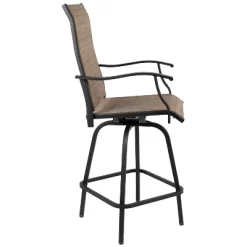 Merrick Lane Set Of 2 Brett High Back Bar Height Swivel Patio Stools With Powder Coated Metal Frames And Textilene Upholstery -Outdoor Comfort Deals Store GUEST 4e8f71ff 2897 4e89 a393 6190279fe9af