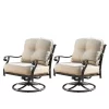 2pk Aluminum Outdoor Deep Seating Swivel Rocking Club Chairs - Copper/Gray - Oakland Living