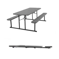 6' Intellifit Folding Blow Mold Rectangle Picnic Table - Room & Joy -Outdoor Comfort Deals Store GUEST 4f21589d ad1b 4250 a974 a92c37b88ffd