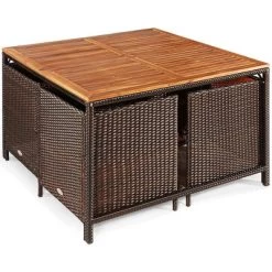 Costway 9PCS Patio Rattan Dining Set Cushioned Chairs Ottoman Wood Table Top WhiteRed 20 Costway 9PCS Patio Rattan Dining Set Cushioned Chairs Ottoman Wood Table Top WhiteRed -Outdoor Comfort Deals Store GUEST 4f7f4081 6cc8 4c0c 95e1 34e2f349081a