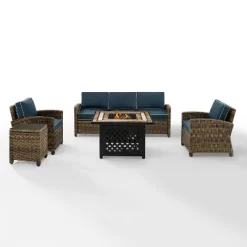 Bradenton 5pc Outdoor Wicker Conversation Set With Fire Table - Crosley -Outdoor Comfort Deals Store GUEST 50344318 1841 4d7a b103 7adaa8e0403d