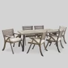 Della-Hermosa 7pc Acacia Wood Dining Set - Gray - Christopher Knight Home