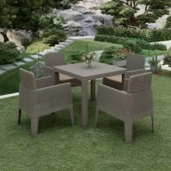 Lucca 5pc Dining Set With Cushions - Gray/Beige - DUKAP -Outdoor Comfort Deals Store GUEST 50c0e6c0 cf88 48ee b601 5ef4377816e5
