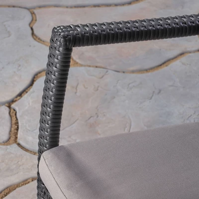 Kent 3pc Acacia Wood & Wicker Bistro Set - Gray - Christopher Knight Home 5 Kent 3pc Acacia Wood & Wicker Bistro Set - Gray - Christopher Knight Home - Image 5