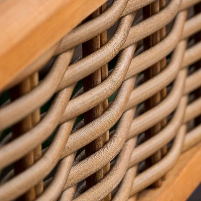 Cambridge Casual Auburn Teak & Wicker Outdoor Patio Daybed With Cushion Brown/Blue 8 Cambridge Casual Auburn Teak & Wicker Outdoor Patio Daybed With Cushion Brown/Blue - Image 8