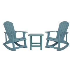 Flash Furniture Set Of 2 Savannah All-Weather Poly Resin Wood Adirondack Rocking Chairs With Side Table -Outdoor Comfort Deals Store GUEST 51df23fb 38e0 4e48 a0bb 9c8c8f2bcd3b
