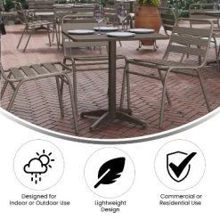 Emma And Oliver 27.5'' Square Aluminum Indoor-Outdoor Table Set With 4 Slat Back Chairs 19 Emma And Oliver 27.5'' Square Aluminum Indoor-Outdoor Table Set With 4 Slat Back Chairs -Outdoor Comfort Deals Store GUEST 51fa6eee e6e6 40c9 a7c7 8f8630564c56