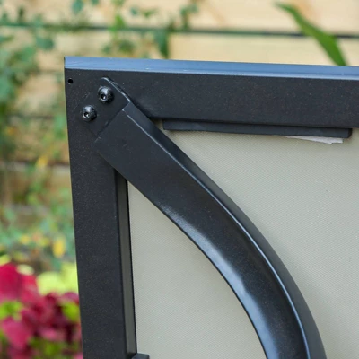 7pc Outdoor Dining Set With Faux Wood Table With Umbrella Hole - Captiva Designs 4 7pc Outdoor Dining Set With Faux Wood Table With Umbrella Hole - Captiva Designs - Image 4