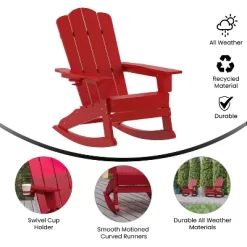 Flash Furniture Newport HDPE Adirondack Chair With Cup Holder And Pull Out Ottoman, All-Weather HDPE Indoor/Outdoor Chair -Outdoor Comfort Deals Store GUEST 53557d12 0b54 4078 a8d3 263ba0211cc9