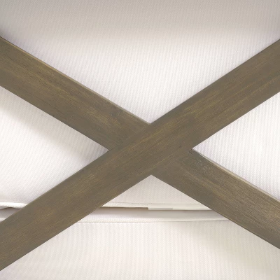 2pc Brava Outdoor Acacia Wood Left Arm Loveseat & Coffee Table With Cushion Gray/White - Christopher Knight Home 3 2pc Brava Outdoor Acacia Wood Left Arm Loveseat & Coffee Table With Cushion Gray/White - Christopher Knight Home - Image 3