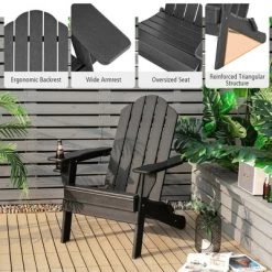 Costway 2PCS Patio Folding Adirondack Chair Weather Resistant Cup Holder Yard -Outdoor Comfort Deals Store GUEST 540cae81 6acc 4e71 b662 fd001b6cdf59