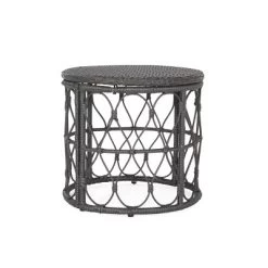Bruce Outdoor Round Wicker Side Table Gray - Christopher Knight Home -Outdoor Comfort Deals Store GUEST 569a90a6 dd8c 4741 b0da c3dde48a7bfd