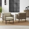 Southwick 2pk Outdoor Wicker Armchairs - Cream/Light Brown - Crosley