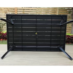 7pc Outdoor Dining Set With 7 Position Adjustable Folding Chairs & Metal Rectangle Table With Umbrella Hole - Captiva Designs -Outdoor Comfort Deals Store GUEST 59143a1d bb39 4e78 9a6e 3b2dd8bcc8e1