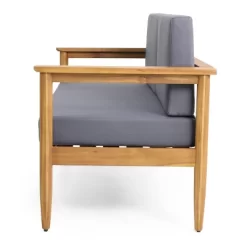 Magnolia Patio Acacia Wood Loveseat - Teak/Dark Gray - Christopher Knight Home -Outdoor Comfort Deals Store GUEST 5a838e30 8f81 4123 a268 1d05026bbf26