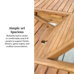 Ravenscroft Modern Boho Acacia Wood Slat Top Rectangle Extendable Outdoor Table - Saracina Home -Outdoor Comfort Deals Store GUEST 5acdc173 8a65 4837 858b e4e256487a72