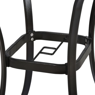 5-Piece Patio Rattan Dining Table Set , Counter Height PE Wicker Dining Table Set With Umbrella Hole And 4 Foldable Chairs, Brown-ModernLuxe 10 5-Piece Patio Rattan Dining Table Set , Counter Height PE Wicker Dining Table Set With Umbrella Hole And 4 Foldable Chairs, Brown-ModernLuxe - Image 10