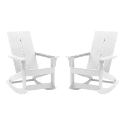 Merrick Lane Set Of 2 Wellington UV Treated All-Weather Polyresin Adirondack Rocking Chair For Patio, Sunroom, Deck And More -Outdoor Comfort Deals Store GUEST 5d6b3b36 10fb 4ea9 b5ea 3f9386f0d892 1