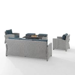 Bradenton 6pc Outdoor Wicker Sofa And Arm Chair Seating Set With Dante Fire Table And 2 Ottomans - Navy/Gray - Crosley 25 Bradenton 6pc Outdoor Wicker Sofa And Arm Chair Seating Set With Dante Fire Table And 2 Ottomans - Navy/Gray - Crosley -Outdoor Comfort Deals Store GUEST 5e9022c4 a740 4864 940b 3dfb45fbdc6d