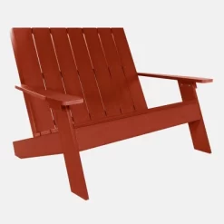 Italica 4pc Outdoor Set With Modern Adirondack Chairs, Double Wider Adirondack Chair & Side Table - Rustick Red - Highwood -Outdoor Comfort Deals Store GUEST 5eee5e82 7a39 46b5 ad6c fc8665be4424
