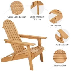 Yaheetech 2-piece Folding Adirondack Chair Solid Wood Outside Chair, Brown -Outdoor Comfort Deals Store GUEST 5f3e514c 6e44 4c78 9cfb c9396d2fbdd4 1
