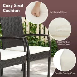 Costway 7PCS Patio Wicker Dining Set Cushion Armchairs Acacia Wood Table With Umbrella Hole 11 Costway 7PCS Patio Wicker Dining Set Cushion Armchairs Acacia Wood Table With Umbrella Hole -Outdoor Comfort Deals Store GUEST 60527d06 ddbc 4b5d 81da 636a2f6236fb