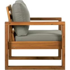 Galia 2pc Square Leg Acacia Wood Chair And Ottoman With Cushions - Brown - Saracina Home -Outdoor Comfort Deals Store GUEST 60cbbb98 6bc4 44e2 ab46 0cad6444e12d