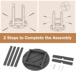 Costway Patio 18'' Adirondack Round Side Table All Weather HDPE End Table Outdoor Grey -Outdoor Comfort Deals Store GUEST 6344efe2 75d3 4d0a 91fe 4d3af10e4ba9