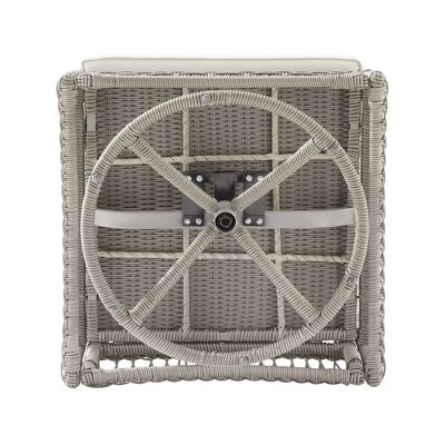 Thatcher Outdoor Steel Swivel Rocking Chair Creme/Driftwood - Crosley 9 Thatcher Outdoor Steel Swivel Rocking Chair Creme/Driftwood - Crosley - Image 9