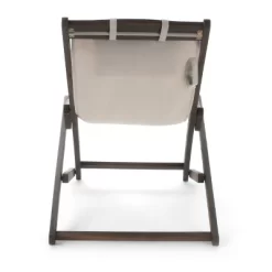 Nikki Set Of 2 Wood And Canvas Sling Chair - Beige - Christopher Knight Home