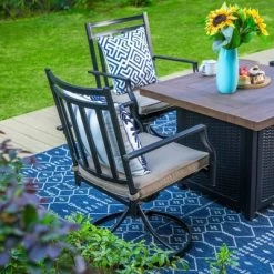 5pc Outdoor Set With Swivel Chairs & 34" Propane Fire Pit Table - Captiva Designs -Outdoor Comfort Deals Store GUEST 65f91f9a 8342 4758 8f9c b4eb0140b66d