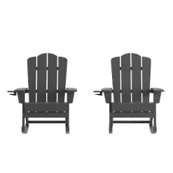 Flash Furniture Newport HDPE Adirondack Chair With Cup Holder And Pull Out Ottoman, All-Weather HDPE Indoor/Outdoor Chair -Outdoor Comfort Deals Store GUEST 6675ae28 c4b1 441b 859b 1ac644096e89
