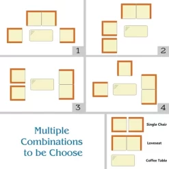 Costway 4PCS/8PCS Patio Rattan Furniture Set Coffee Table Cushioned Sofa Garden Lawn Gray -Outdoor Comfort Deals Store GUEST 66e892d1 5e45 4c8c a491 cfe52f167607