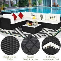 Costway 7PCS Patio Rattan Sofa Set Sectional Conversation Furniture Set Garden -Outdoor Comfort Deals Store GUEST 67281825 25ed 42e7 bc45 edf38c2bc6c0