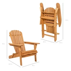 Best Choice Products Folding Adirondack Chair Outdoor, Wooden Accent Lounge Furniture W/ 350lb Capacity -Outdoor Comfort Deals Store GUEST 6735d543 9670 4a79 b185 44d676812320