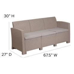 Flash Furniture Faux Rattan Sofa With All-Weather Cushions -Outdoor Comfort Deals Store GUEST 67c2e3b0 e7e8 4717 9279 af691c73658e 1
