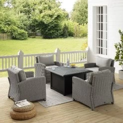 Bradenton 5pc Wicker Conversation Set With Fire Table - Gray - Crosley 20 Bradenton 5pc Wicker Conversation Set With Fire Table - Gray - Crosley -Outdoor Comfort Deals Store GUEST 687d0527 cc7a 4926 a5e7 6507ea5c9c99