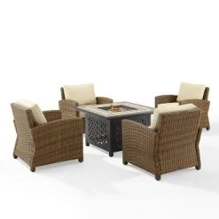 Bradenton 5pc Outdoor Wicker Arm Chair & Fire Table Set - Crosley 39 Bradenton 5pc Outdoor Wicker Arm Chair & Fire Table Set - Crosley -Outdoor Comfort Deals Store GUEST 689239dc eb30 45d4 b981 9137d8d9c98a