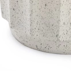 LuxenHome Off White With Gray Cement Round Side Table 14 LuxenHome Off White With Gray Cement Round Side Table -Outdoor Comfort Deals Store GUEST 68d98079 db40 47f4 9778 853444a39188