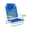 Ostrich SBSC-1016B Lightweight South Adult Beach Outdoor Lake Sand Lounging Chair, Blue And White Stripes