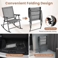 Costway 2pcs Patio Folding Rocking Chair Heavy-Duty Metal Frame Rockers Outdoor -Outdoor Comfort Deals Store GUEST 6a5c7759 3689 4447 9124 370cd4012217