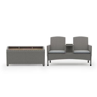 2pc Maksville Aluminum Patio Loveseat & Storage Bench - MiBasics 19 2pc Maksville Aluminum Patio Loveseat & Storage Bench - MiBasics - Image 19
