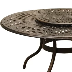 59" Contemporary Modern Mesh Lattice Aluminum Round Dining Table With Lazy Susan - Bronze - Oakland Living 7 59" Contemporary Modern Mesh Lattice Aluminum Round Dining Table With Lazy Susan - Bronze - Oakland Living -Outdoor Comfort Deals Store GUEST 6bf35d04 7882 40b4 9698 2f43351275a0