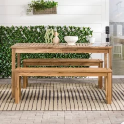 3pc Acacia Wood X Design Outdoor Patio Dining Set - Brown - Saracina Home -Outdoor Comfort Deals Store GUEST 6d770303 bf3b 4b8f af2d 632862928d22