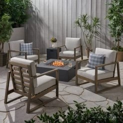 Belgian 6pc Acacia Wood Fire Conversation Set - Christopher Knight Home -Outdoor Comfort Deals Store GUEST 6df66b73 5983 4cf3 a3dd 196512adf292