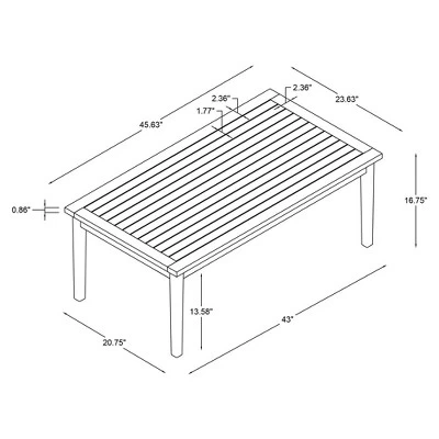 Linon Acacia Rectangle Melita Coffee Table Natural 6 Linon Acacia Rectangle Melita Coffee Table Natural - Image 6